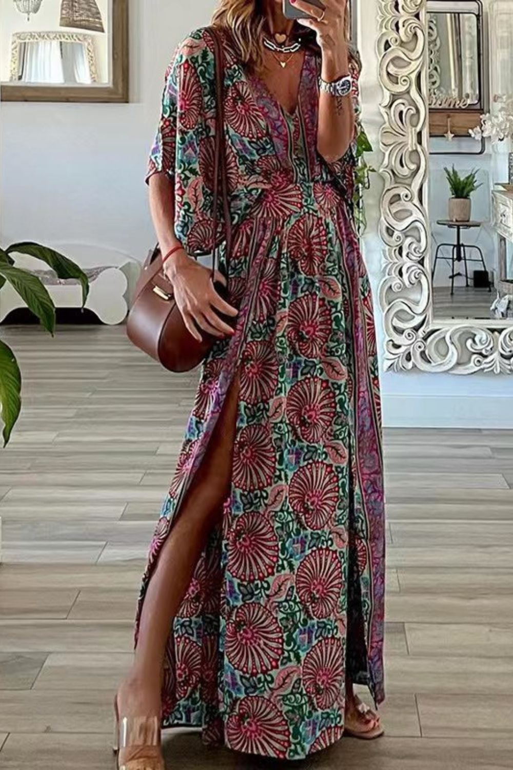 dark green mother of the bride dress Cicinia Long Chiffon Dress Appliq January '26 Collection Encore Beach Club Daybed Select Size:EU 46 - (UK 11.5)