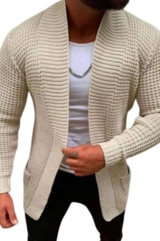 Men's Casual Fashion Jacket Windbreaker Coat Home Sweater Knitted Cardigan