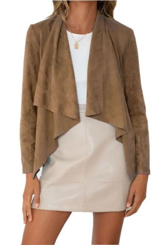 Women's Fashion Loose Casual Jacket Cardigan Solid Color Lapel Office Blazers