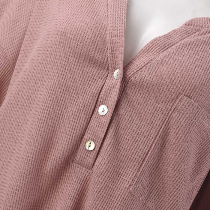 Elegant Button Casual V Neck Loose Elegant Top Blouses & Shirts