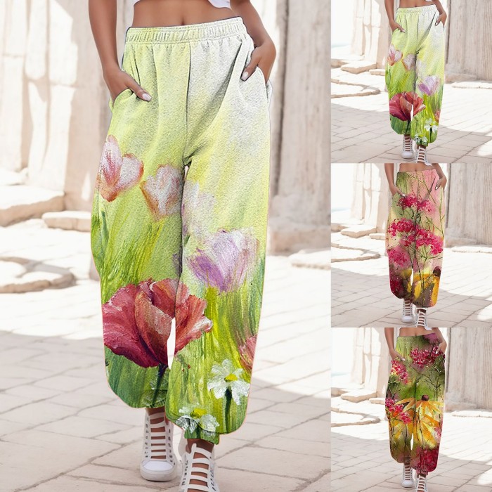 Printed Street Loose Fashion Oversized Trousers
