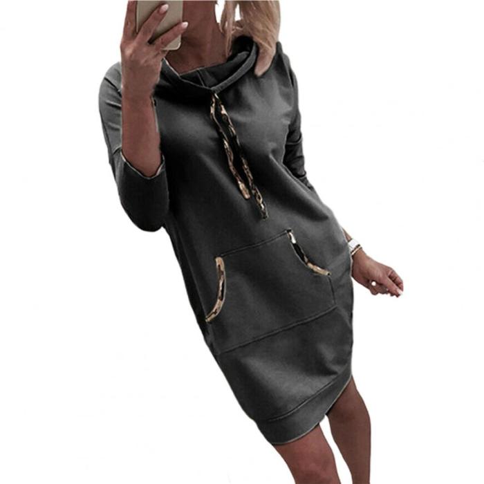 Women Trendy Pullover Above Knee Chic Sweatshirt Hoodie