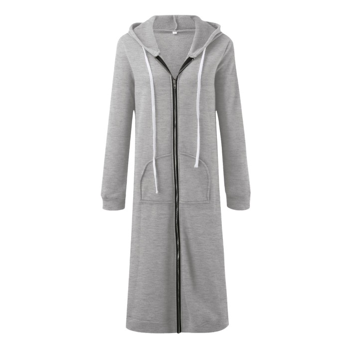 Women Hoodies Zipper Long Sleeve Casual Solid Coat