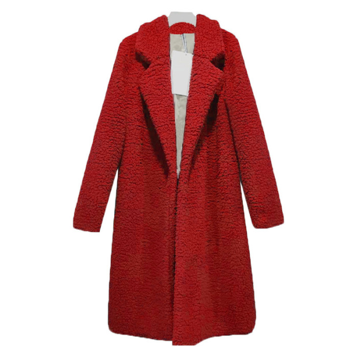 Women Warm Long Sleeve Solid Color Casual Coats
