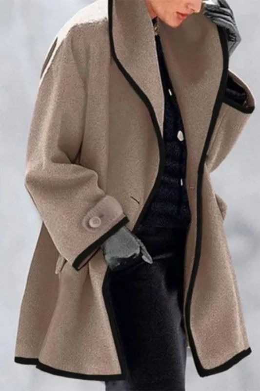 Women's Warm Slim Long Overcoat Solid Color Wool Coat