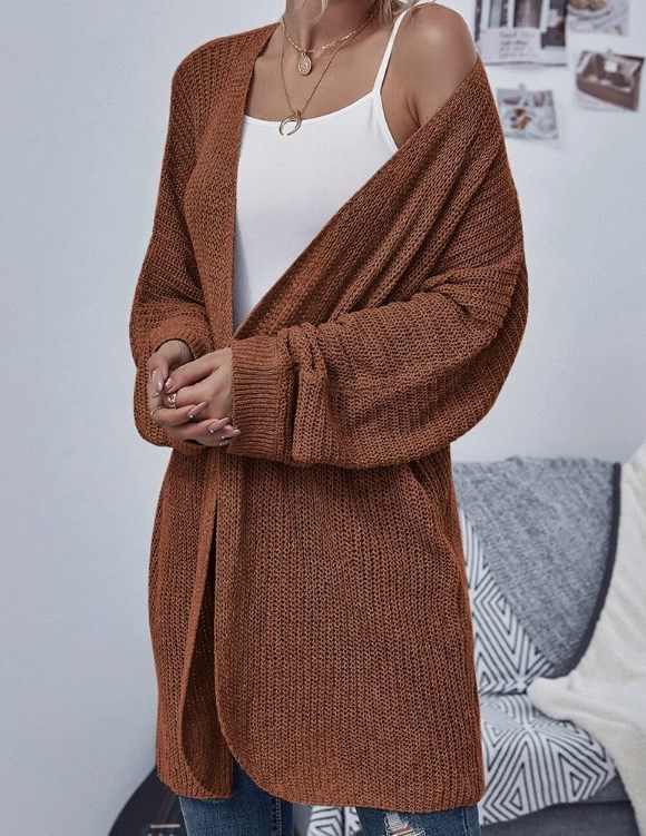 Women Loose Warm Casual Knit Simple Retro Cardigan