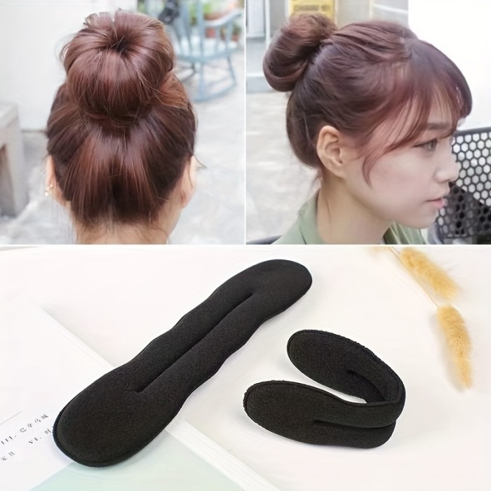 Sponge Dish Hair Device Female Black Pill Head Lazy Fluffy Simple Flower Breed Head Dish Hair Ring Tie Hair Artifact