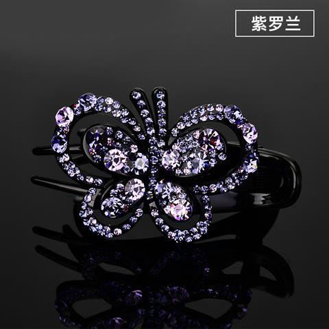 Rhinestone Butterfly Flexible Hair Claw Clip Vintage Hair Accessories For Women
