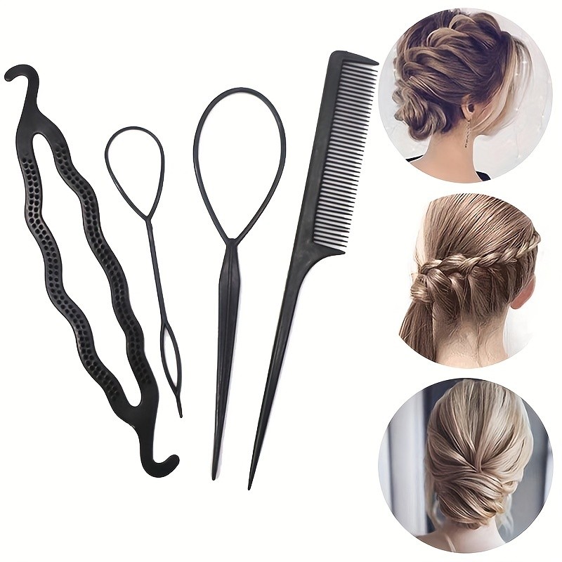 4 Pcs Hair Styling Tools Hair Accessories for Braids and Ponytails