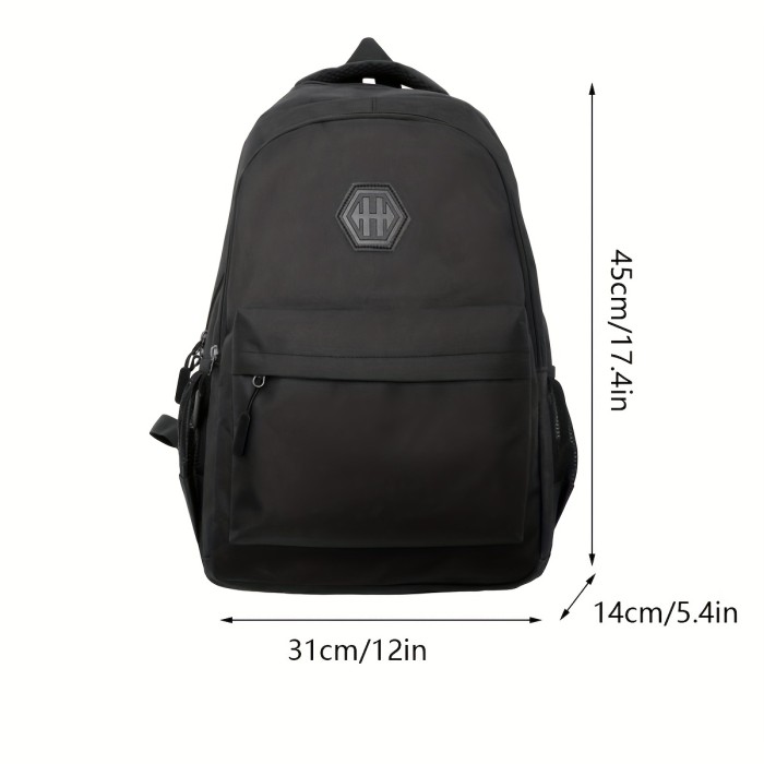 1pc Men's Women's Travel Casual Business Backpack, Laptop Computer Backpack, Korean Version Fashion Trendy High School College Student Backpack, Simple Solid Color Bag