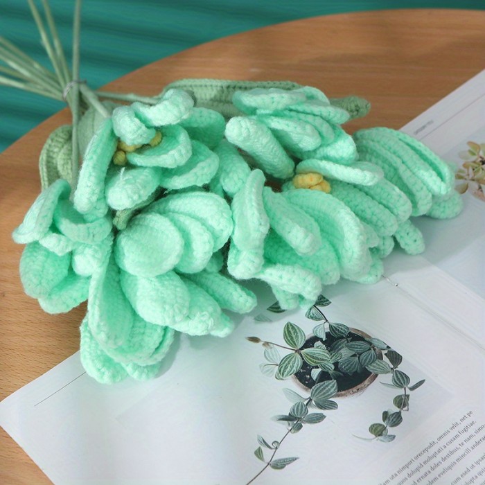 1pc Creative Crochet Wool Eternal Flower Tulip Gift Handicrafts Every Flower Is Unique