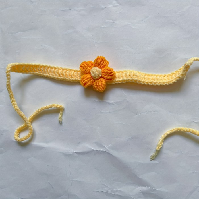 Pure Hand-crocheted Wool Choux Flower Curtain Strap Hand-crocheted Flower Braided Curtain Tie Rope Strap