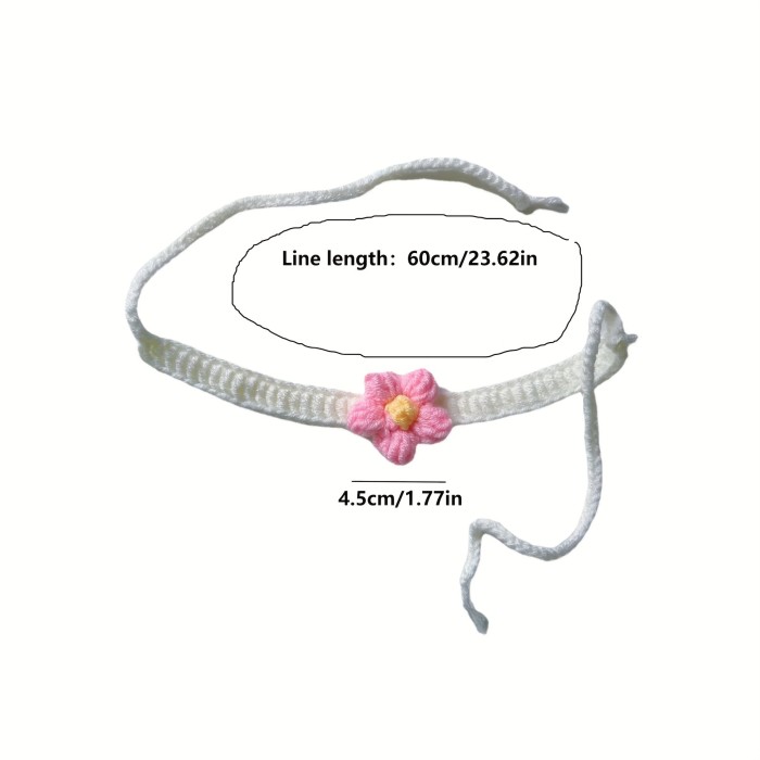 Pure Hand-crocheted Wool Choux Flower Curtain Strap Hand-crocheted Flower Braided Curtain Tie Rope Strap