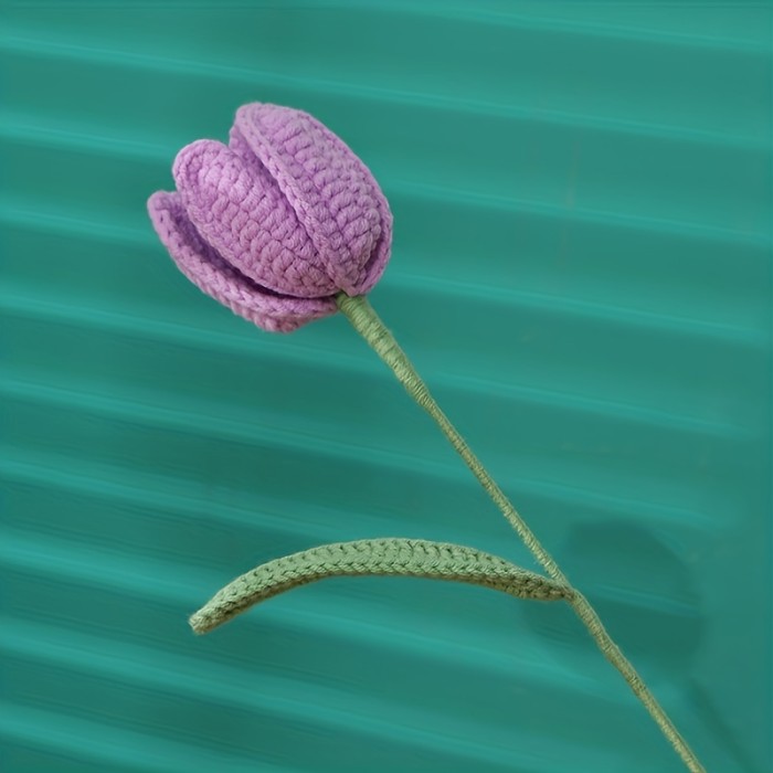 1pc Creative Crochet Wool Eternal Flower Tulip Gift Handicrafts Every Flower Is Unique