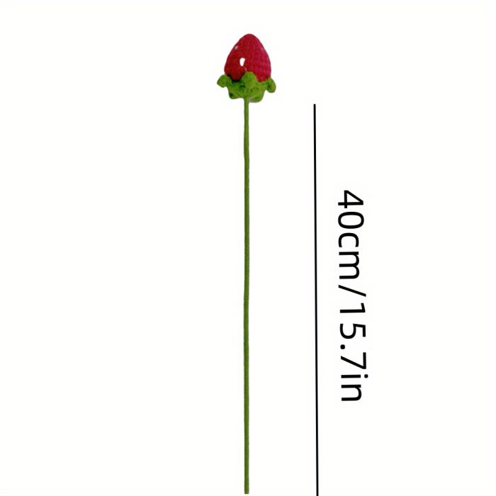 1pc, Handmade Crochet Imitation Flower, Strawberry Wool Knitted Finished Product, Valentine's Day Graduation Season Mother's Day Birthday Party Wedding Home Decoration Gift To Send People Everlasting Flower Flower Arrangement