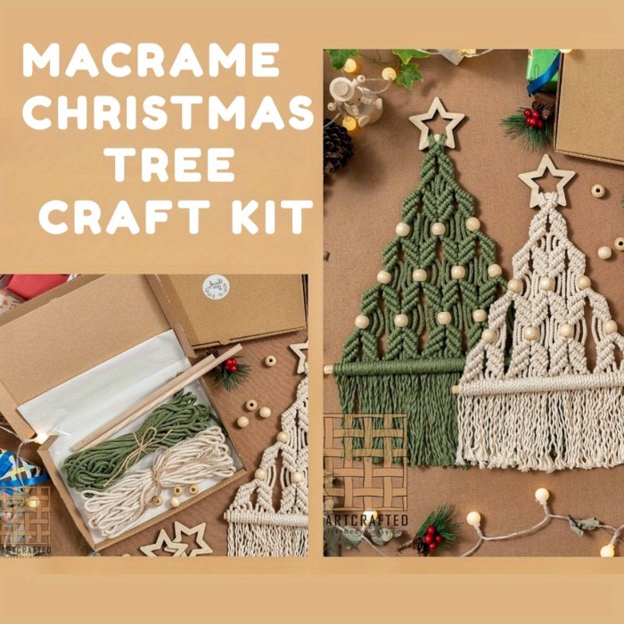 2pcs Woven Christmas Tree DIY Kit Christmas Crafts Gift Kit Suitable For Family And Friends Perfect Holiday Gift