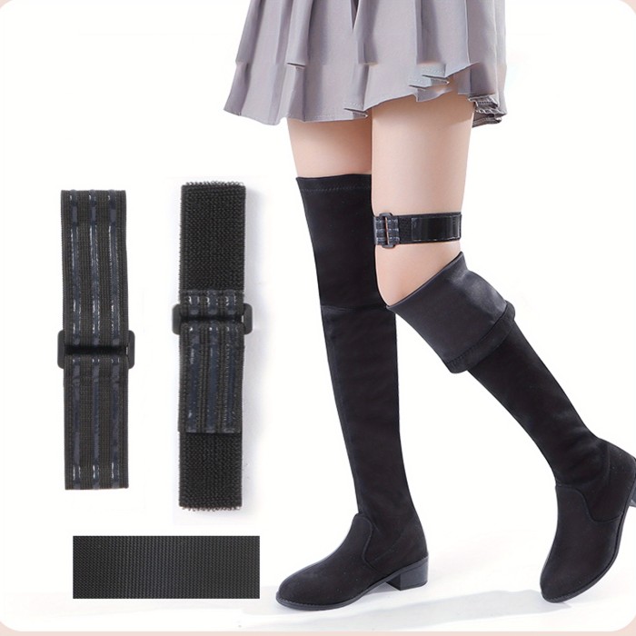 2pcs Knee High Boot Straps Adjustable Elastic Boot Straps With 10pcs Velcro For Knee High Boots, Prevent Boots From Falling Off