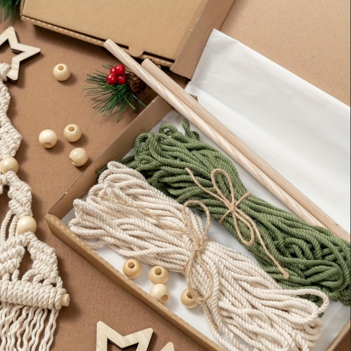 2pcs Woven Christmas Tree DIY Kit Christmas Crafts Gift Kit Suitable For Family And Friends Perfect Holiday Gift