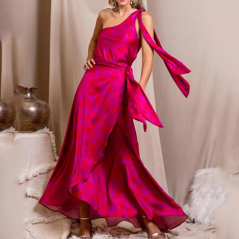 Women's Summer New Fashion Elegant Sleeveless Solid Color Gown Maxi Dress