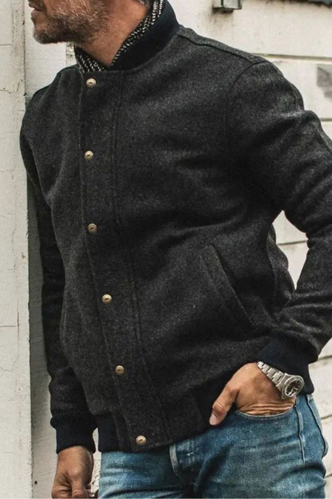 Men's Casual Fashion Solid Color Jacket Men's Outerwear