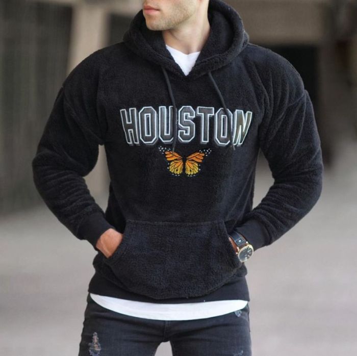 Men's Casual Printed Loose Stylish Hooded Sweatshirt