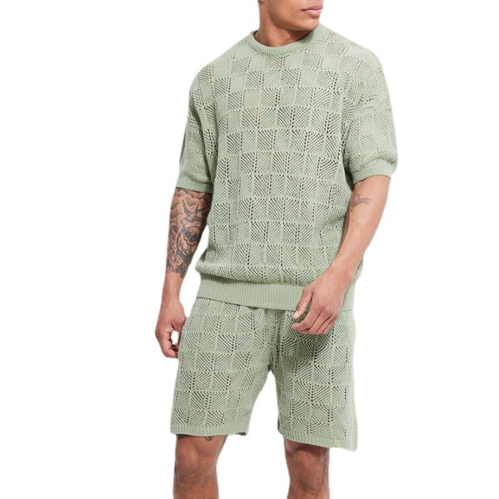 Men's Clothes Matching Suit Sports Loose Short Sleeve Shirt Shorts Two Piece Set