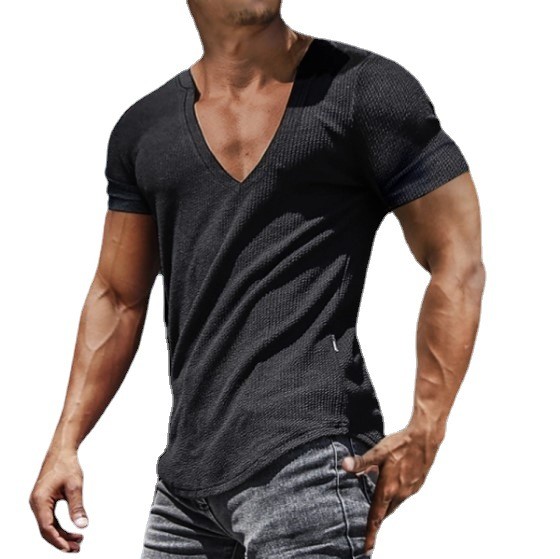 Men's Breathable Knit Top Oversized Loose Stretch Sports Gym T-Shirt