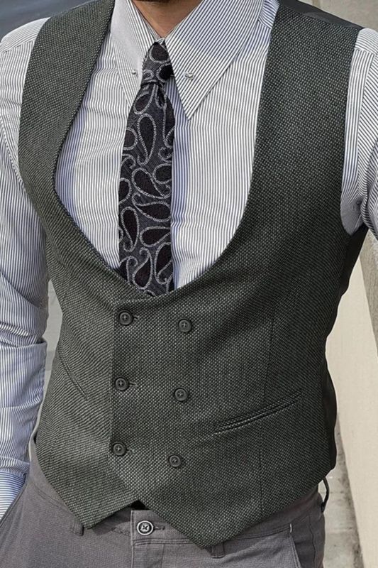 Men's Formal V Neck Business Formal Suit Vest Wedding