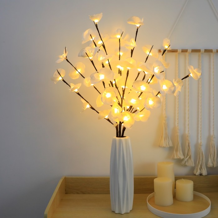 1pc, Stunning White Phalaenopsis Tree Branch LED Lights for Home and Garden Decor - Long-Lasting and Energy-Efficient