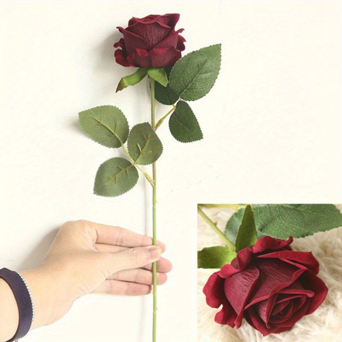 5pcs Aesthetic Artificial Roses with Stem - Perfect for Weddings, Valentine's Day, and Home Decor - Simulate the Beauty of Real Roses