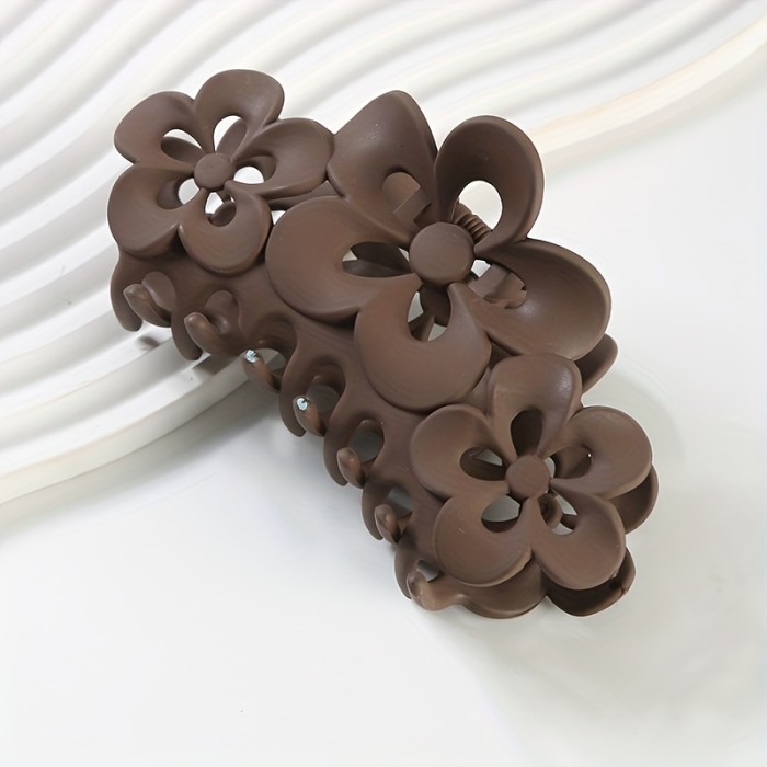 3pcs Matte Flower Hair Claw Simple Style Female Back Head Headwear Shark Claw Hair Accessory
