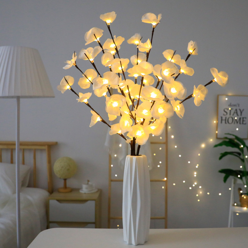 1pc, Stunning White Phalaenopsis Tree Branch LED Lights for Home and Garden Decor - Long-Lasting and Energy-Efficient