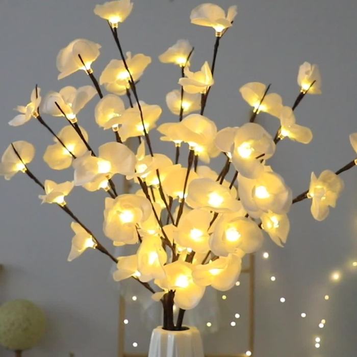 1pc, Stunning White Phalaenopsis Tree Branch LED Lights for Home and Garden Decor - Long-Lasting and Energy-Efficient