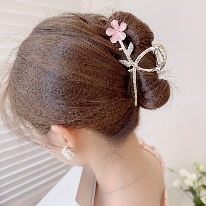 Alloy Flower Hair Claw Clip Non-Slip Strong Hold Grip Hair Jaw Clip For Thick Hair Accessories For Beach Daily Party