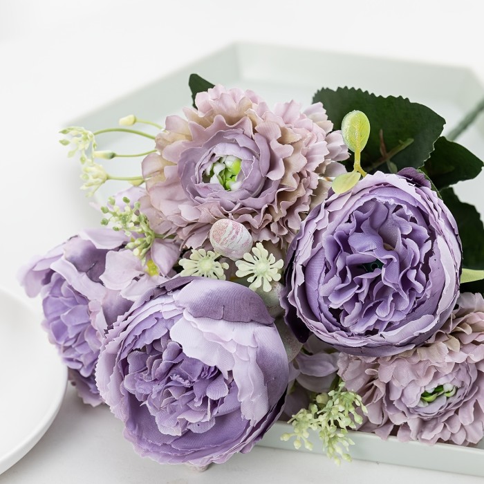 Fake Peony Bouquet, Silk Faux Flower For Wedding Centerpieces Bouquets DIY Floral Decor Home Decoration