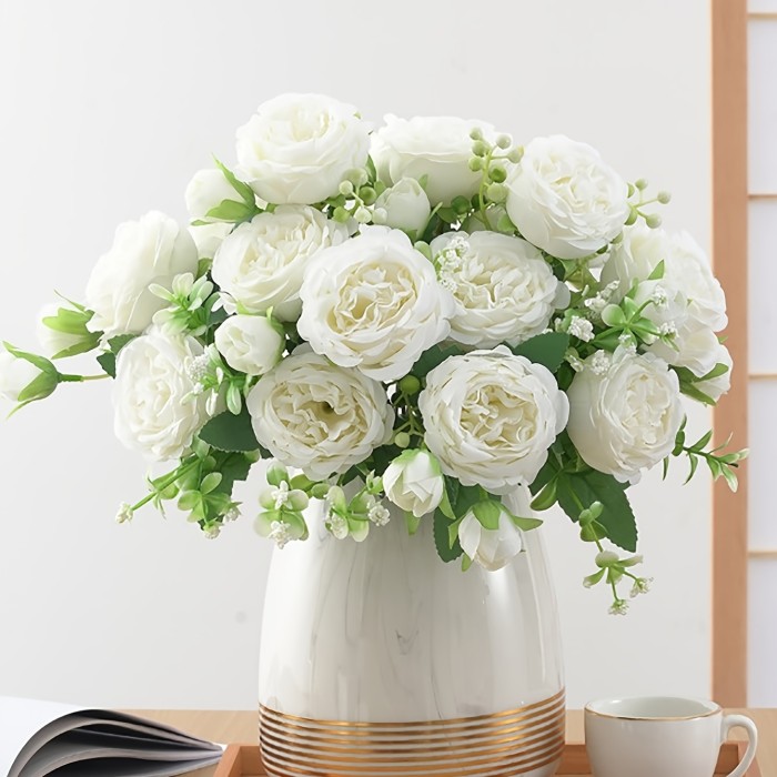 1pc 5 Heads Simulation Persian Roses for DIY Bouquets and Home Decor - Perfect for Weddings, Engagement Parties, Mother's Day, Birthdays, and More!