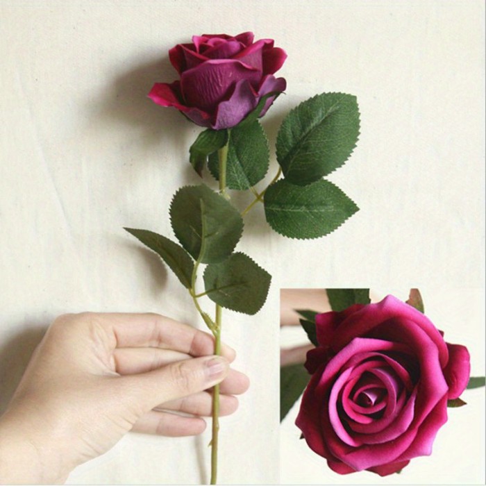 5pcs Aesthetic Artificial Roses with Stem - Perfect for Weddings, Valentine's Day, and Home Decor - Simulate the Beauty of Real Roses