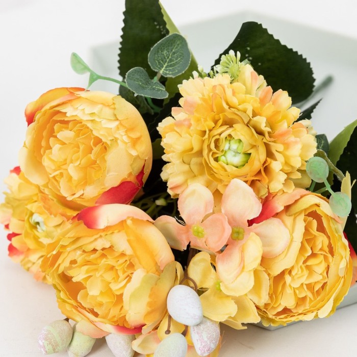 Fake Peony Bouquet, Silk Faux Flower For Wedding Centerpieces Bouquets DIY Floral Decor Home Decoration