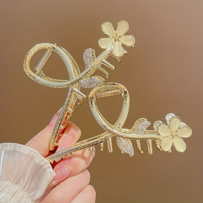 Alloy Flower Hair Claw Clip Non-Slip Strong Hold Grip Hair Jaw Clip For Thick Hair Accessories For Beach Daily Party