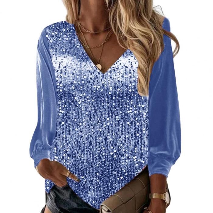 Fashion Casual Loose Sequin Sequin Blouse