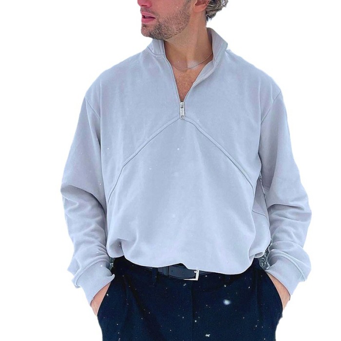 Polo Shirt Men's Printed Loose Top Casual Sweatshirt