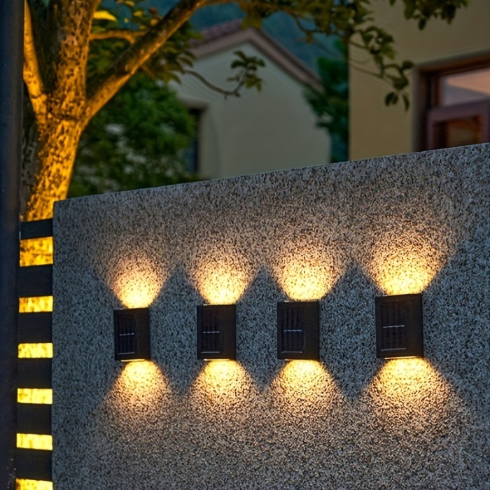 1pc, Solar Patio Sconces - Outdoor Decor LED Garden Tree Light - Waterproof for Patio, Lawn, Yard, Pathway - Warm White - Energy-Saving and Eco-Friendly