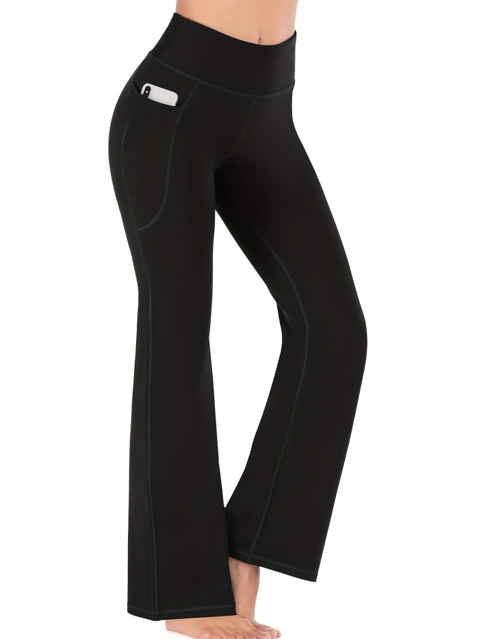 Women's Yoga Pants, Bootcut Yoga Pants With Pockets For Women, Bootleg High Waist Yoga Pants, Workout Dress Leggings