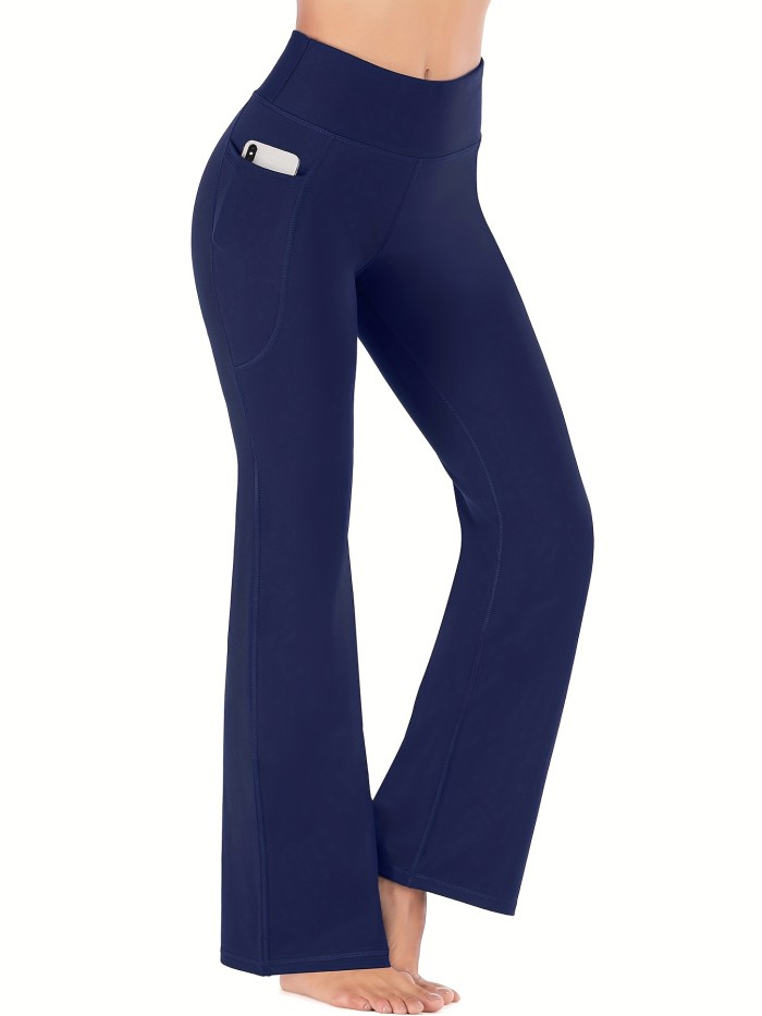 Women's Yoga Pants, Bootcut Yoga Pants With Pockets For Women, Bootleg High Waist Yoga Pants, Workout Dress Leggings