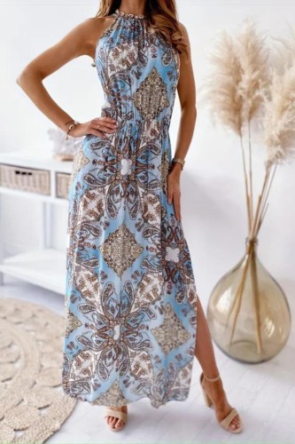 Sleeveless Side Slit Maxi Dress, Elegant Casual Dress For Summer & Spring, Women's Clothing
