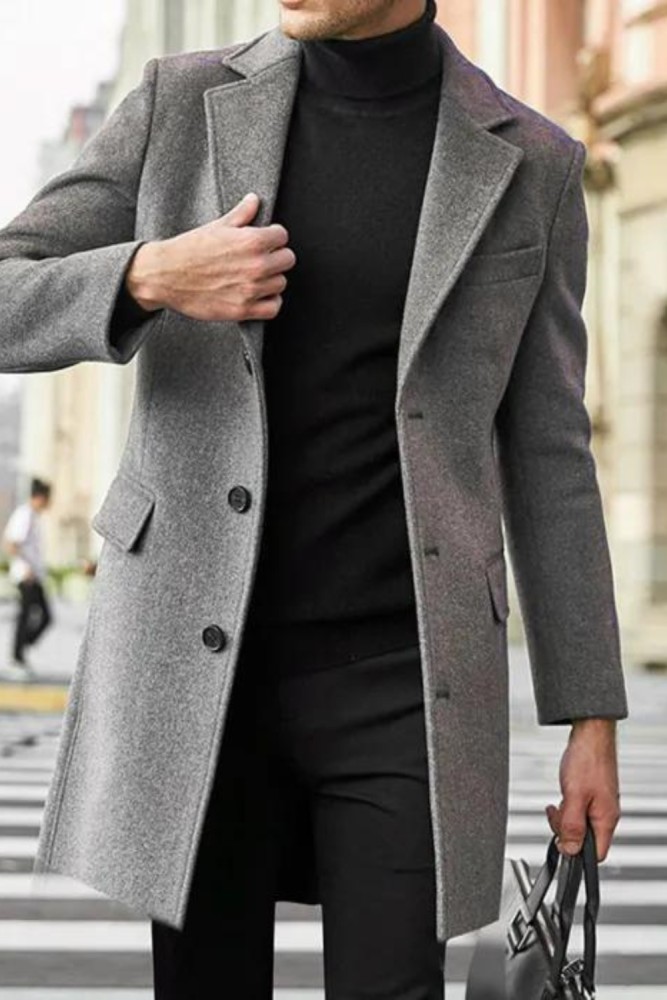 Winter Coats Man New Men's Clothing British Men Business Casual Woolen ...