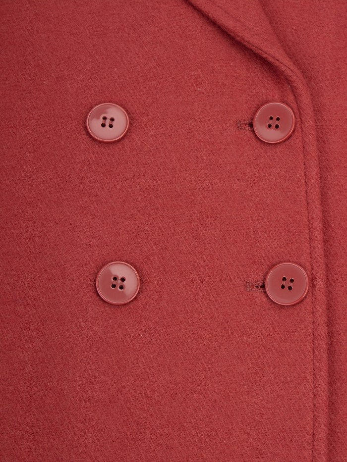 Solid Double Button Cross Lapel Blazer, Elegant Long Sleeve Pockets Office Outerwear, Women's Clothing
