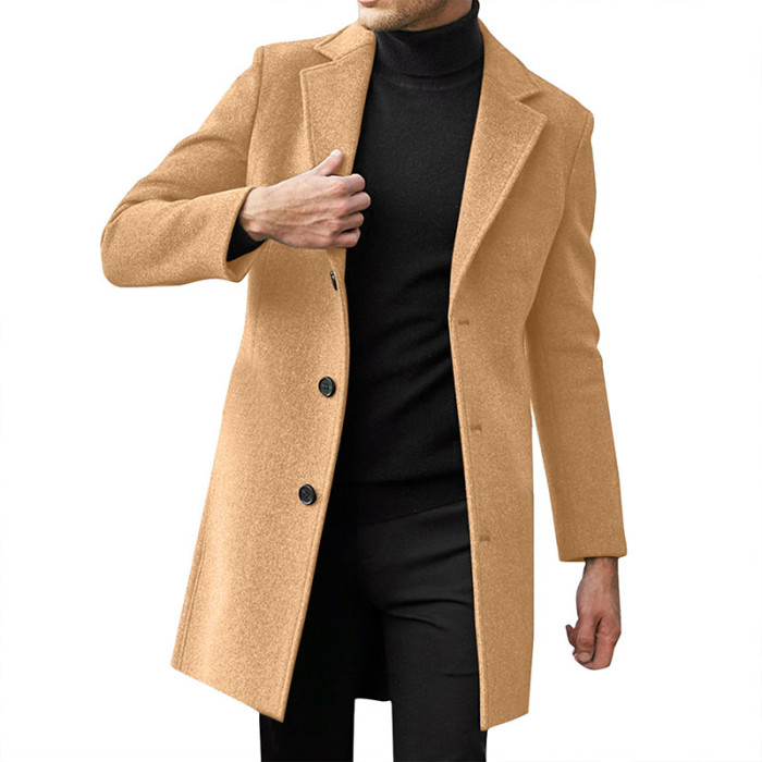 Winter Coats Man New Men's Clothing British Men Business Casual Woolen ...