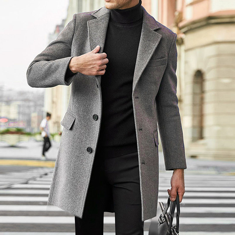 Men's Clothing British Men Business Casual Woolen Coat Spring Jacket Men