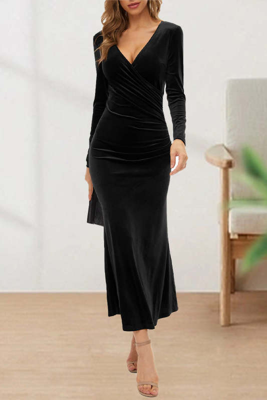 Sweet Elegant Solid Solid Color V Neck Evening Dress Dresses